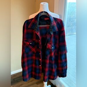 Allen wickfield vintage single needle tailoring Red and Blue Plaid Button-Up